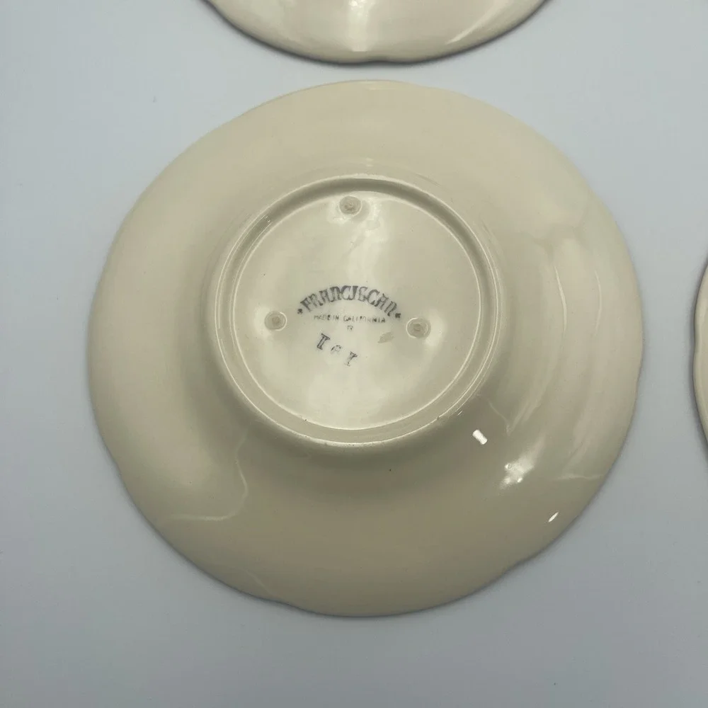 Set of 4 Franciscan Apple Bread &‎ Butter Plates Mid-Century Modern USA Stamp